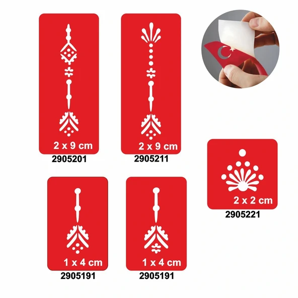 Zarif Parmaklar 5'li Set Geçici Dövme Kına Şablonu ürün görseli 1