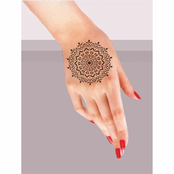 Mandala 355 Tattoo Geçici Dövme Şablonları Kına Kalıpları - Resim 2