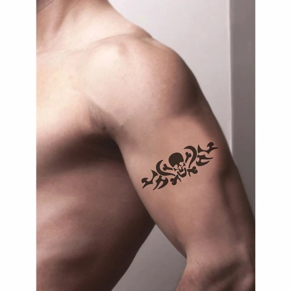 Tehlikeli Bölge Tattoo Geçici Dövme Şablonları Kına Kalıpları - Resim 2