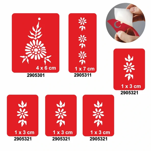 Papatya Bahçesi 5'li Set Geçici Dövme Kına Şablonu ürün görseli 1