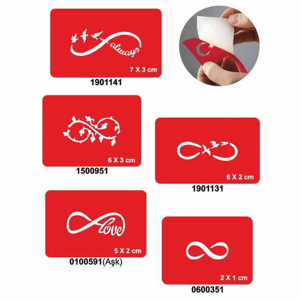 Sonsuzluklar 5'li Set Geçici Dövme Kına Şablonu ürün görseli 1