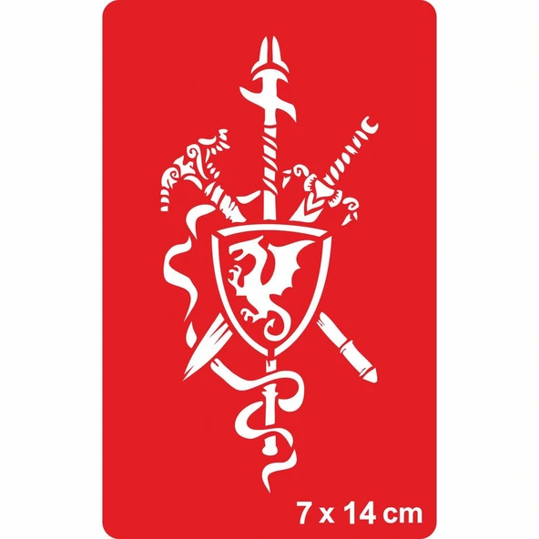 Keskin Savaşçı  Tattoo Geçici Dövme Şablonları Kına Kalıpları ürün görseli 1