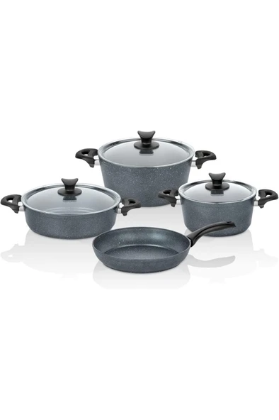 Taç Master Cook 7 Parça Granit Tencere Seti Gri - 6
