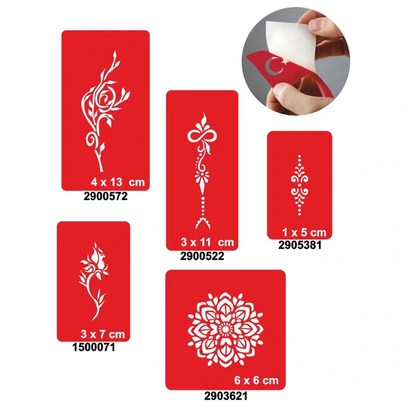 Çiçek Sepeti 5'li Set Dövme Kına Şablonu ürün görseli 1