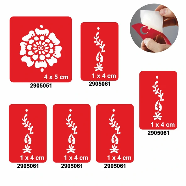 Menekşe 5'li Set Geçici Dövme Kına Şablonu ürün görseli 1