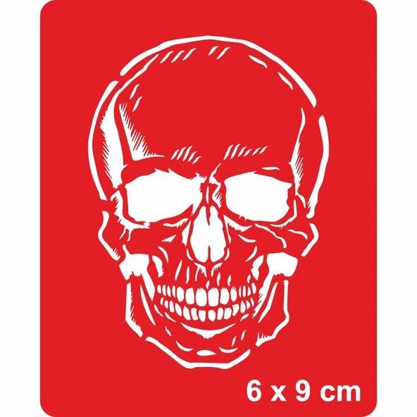 Muhteşem İskelet Kuru Kafa  Tattoo Geçici Dövme Şablonları Kına Kalıpları ürün görseli 1