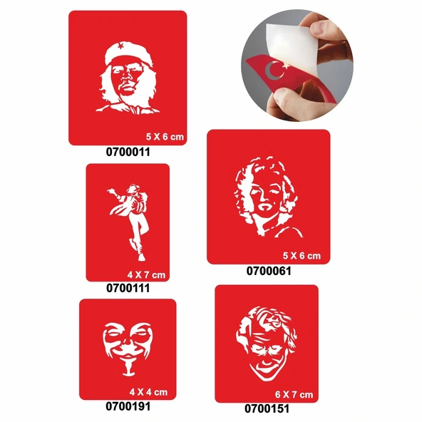 Popüler Simalar 5'li Set Geçici Dövme Kına Şablonu ürün görseli 1