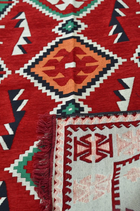 Etnik Motifli Otantik Dekoratif Kilim Desenli Halı (120cmx180cm) M4 - 5