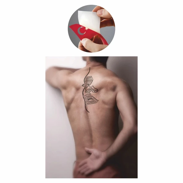 Kadın Ve Şehir Tattoo Geçici Dövme Şablonları Kına Kalıpları - Resim 2