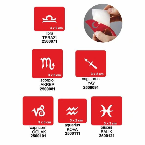 Burçlar-2 5'li Set Geçici Dövme Kına Şablonu ürün görseli 1