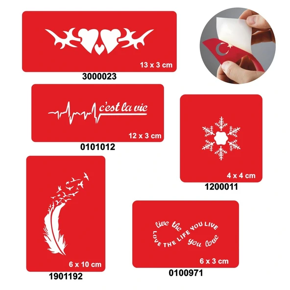 Hayat Yaşamaktır 5'li Set Geçici Dövme Kına Şablonu ürün görseli 1