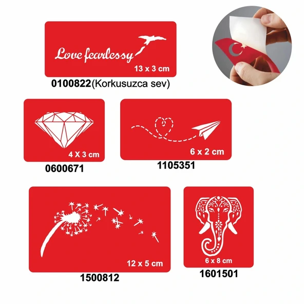 Filli 5'li Set Geçici Dövme Kına Şablonu ürün görseli 1