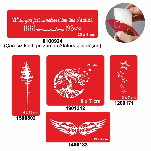 Ağaçlar 5'li Set Geçici Dövme Kına Şablonu ürün görseli 1