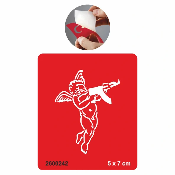 Eros Silah Melek  Tattoo Geçici Dövme Şablonları Kına Kalıpları ürün görseli 1