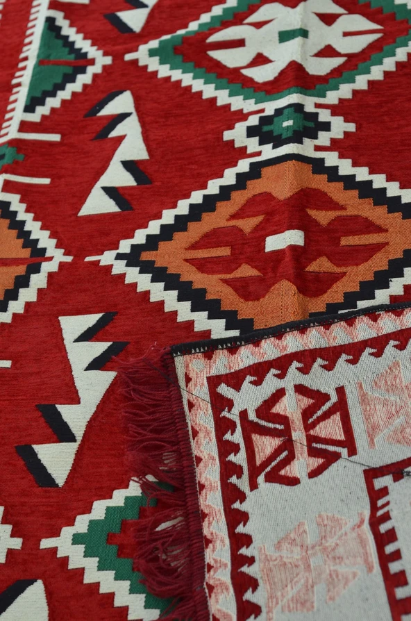Etnik Motifli Otantik Dekoratif Kilim Desenli Halı (160cmx250cm) M4 - 4
