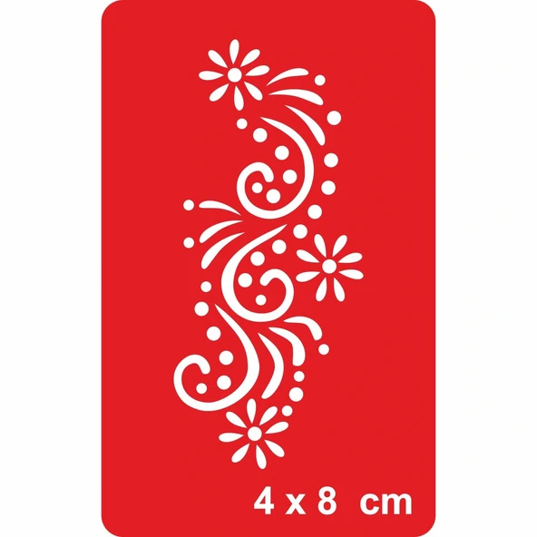 Benek Dallar ve Çiçekler Tattoo Geçici Dövme Şablonları Kına Kalıpları ürün görseli 1