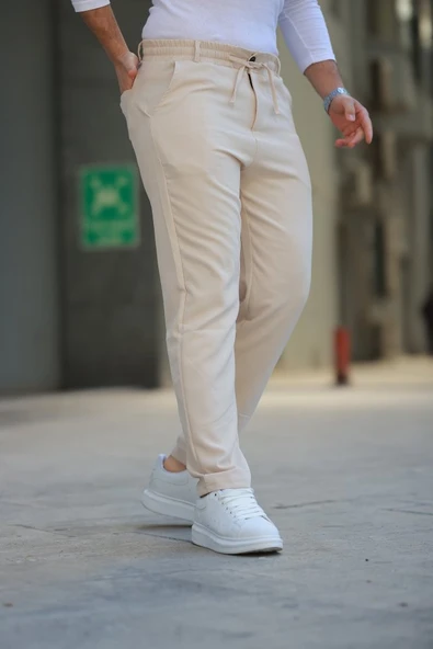 Erkek Beli Bağcıklı Jogger Pantolon