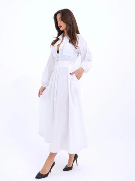 5903 ELBİSE-BEYAZ - Resim 2