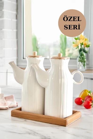 3'Lü Standlı Yağdanlık Seti Sirkelik Zeytin Yağlığı 1 LT ürün görseli 1
