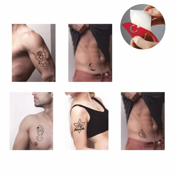 Düşüncenin Gücü 5'li Set Geçici Dövme Kına Şablonu - Resim 2