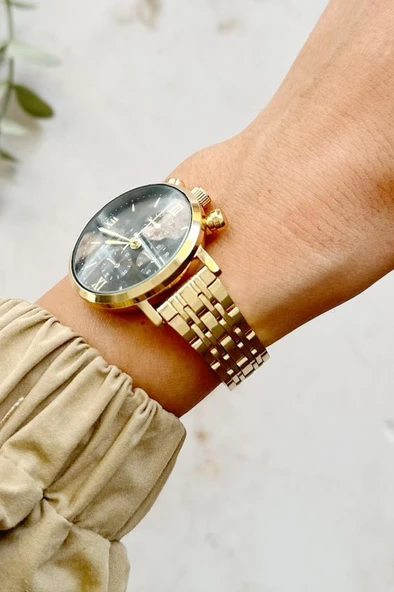 Massa Siyah Kadran Gold Kordon Kadın Kol Saati - 2