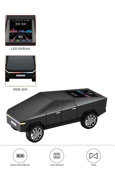 D68 Cyber Model Araba Tasarımlı Bluetooth Hoparlör 15W Güçlü Ses RGB LED /TWS/USB - 1