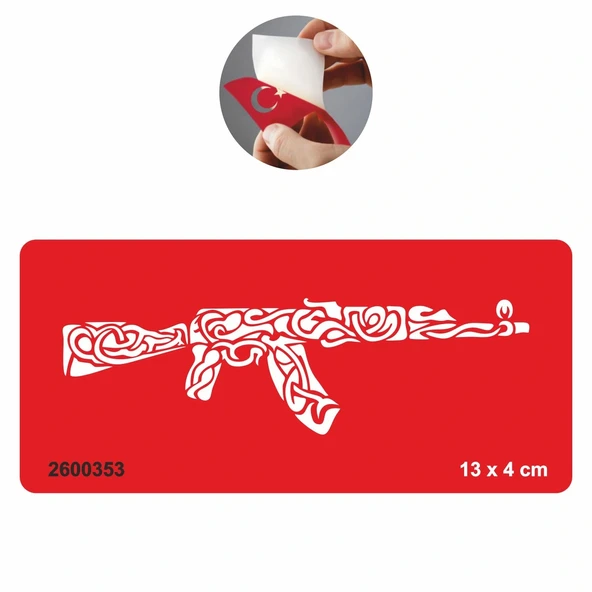 Desenli Silah Keleş  Tattoo Geçici Dövme Şablonları Kına Kalıpları