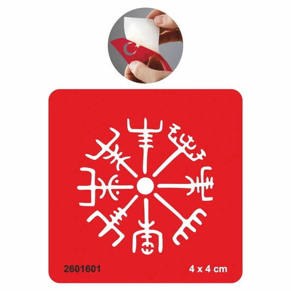 Vegvisir Viking  Tattoo Geçici Dövme Şablonları Kına Kalıpları ürün görseli 1