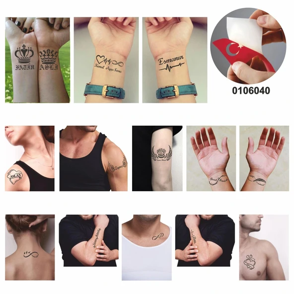 Kına İle İsim Yazma Geçici Dövme Seti Kına ve Fırça Hediyeli - 5