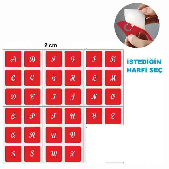 Seçtiğiniz 1 Adet Harf Şablonu Tattoo Geçici Dövme Şablonları Kına Kalıpları - Resim 2