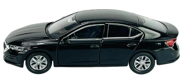 Oyuncak Metal Model Araba 1/36 Çek Bırak Siyah Octavia - Resim 4