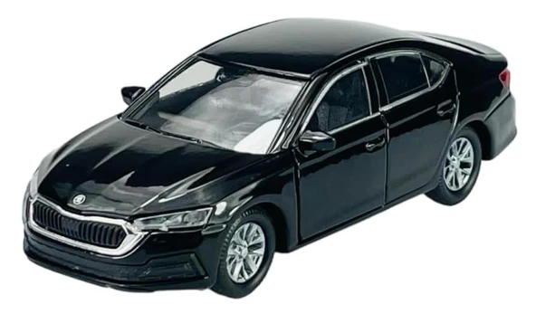 Oyuncak Metal Model Araba 1/36 Çek Bırak Siyah Octavia - Resim 2