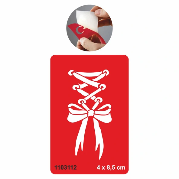 Romantik Fiyonk Tattoo Geçici Dövme Şablonları Kına Kalıpları ürün görseli 1