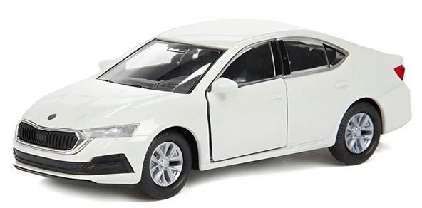 Oyuncak Metal Model Araba 1/36 Çek Bırak Beyaz Octavia - 2