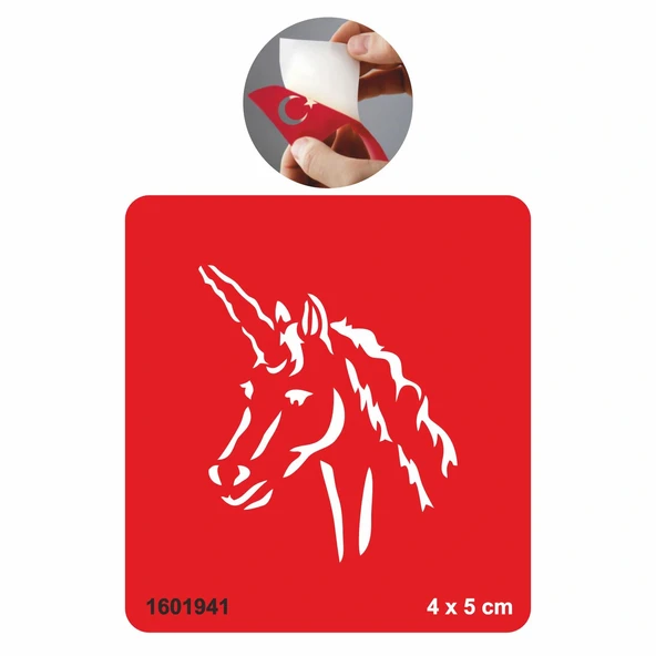 Sihirli Unicorn At Tattoo Geçici Dövme Şablonları Kına Kalıpları ürün görseli 1