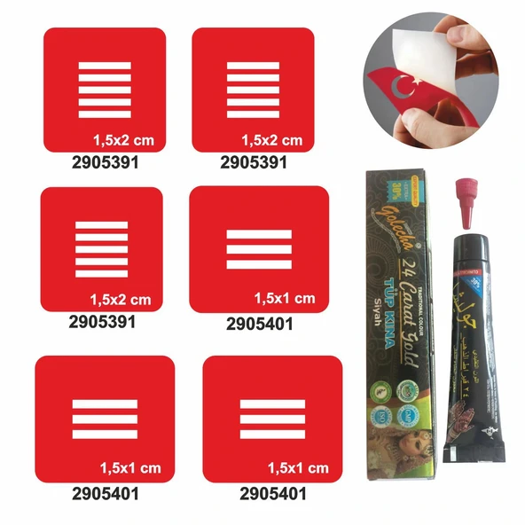 Parmak Çizgi Desenleri Hint Kınası ile Geçici Dövme Yapma Seti ürün görseli 1