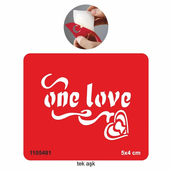 Tek Aşk Tattoo Geçici Dövme Şablonları Kına Kalıpları ürün görseli 1