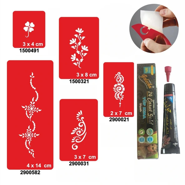 El Ayak Süsleme Desenleri Kına ile Geçici Dövme Yapma Seti ürün görseli 1