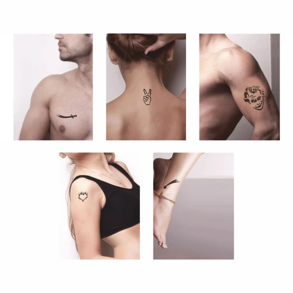 Kılıç Joker desenleri Hint Kınası ile Geçici Dövme Yapma Seti - Resim 2