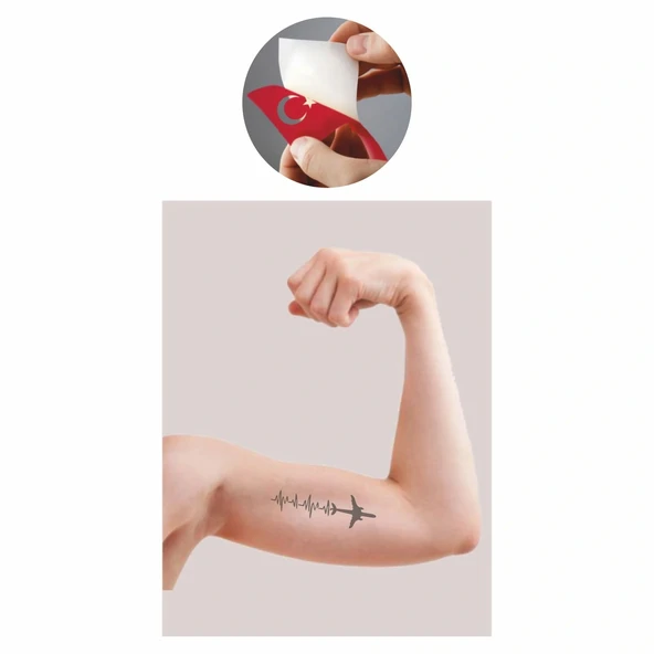 Süper Sonik Uçak Nabız Tattoo Geçici Dövme Şablonları Kına Kalıpları - Resim 2