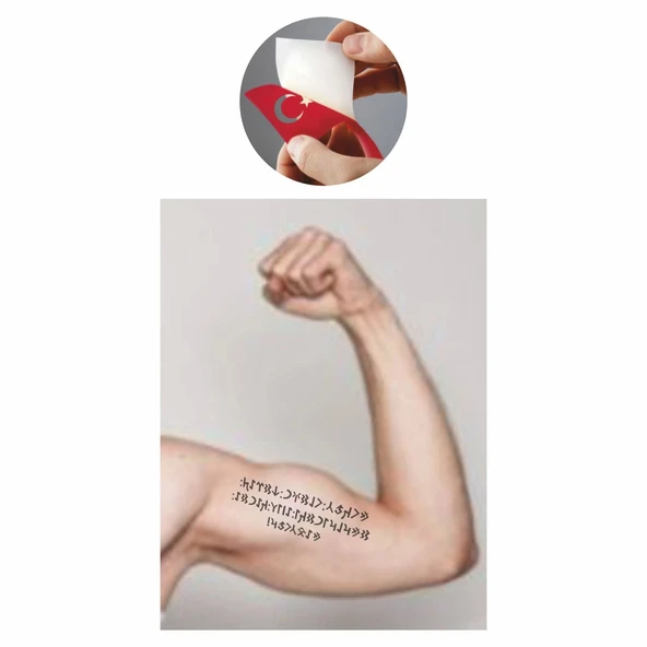 Ey!Türk Gençliği  Tattoo Geçici Dövme Şablonları Kına Kalıpları - Resim 2