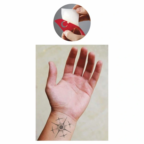 Viking Motifi Tattoo Geçici Dövme Şablonları Kına Kalıpları - Resim 2