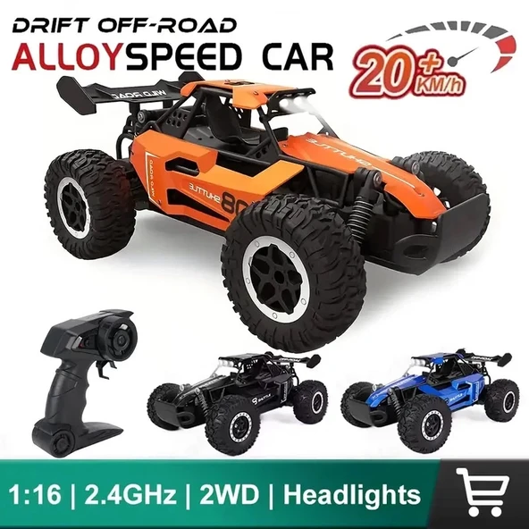 1:16 Off Road Şarjlı RC Uzaktan kumandalı TURUNCU Arazi Aracı 5 Kanallı Tek Bataryalı 20 Km/s Hızında Hediyelik Oyuncak - 3
