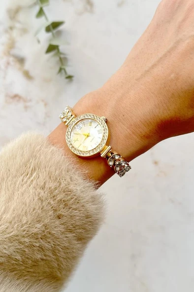 Dieana Gold Taşlı Kadın Kol Saati - Resim 2