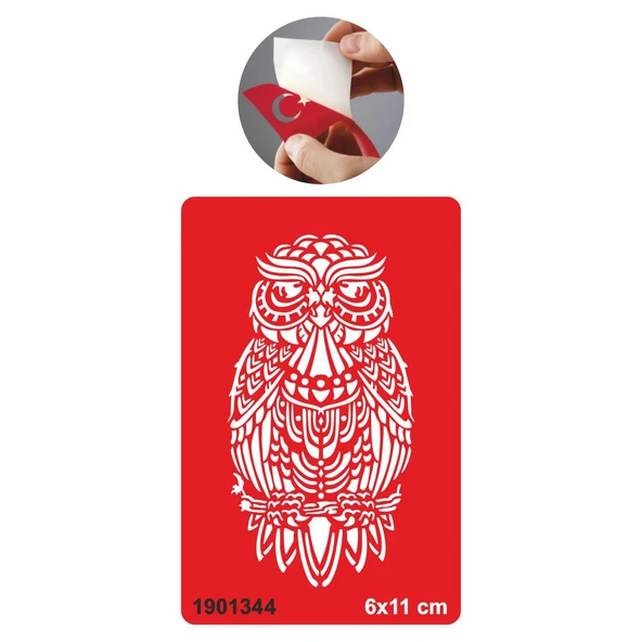 Büyük Baykuş Tattoo Geçici Dövme Şablonları Kına Kalıpları ürün görseli 1
