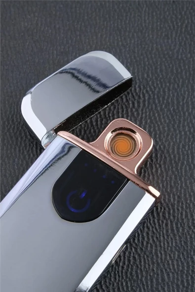 AlsepeteAvm Ice Kaplamalı Şarjlı Dokunmatik Çakmak Gümüş - Smcx709br4 ürün görseli 1