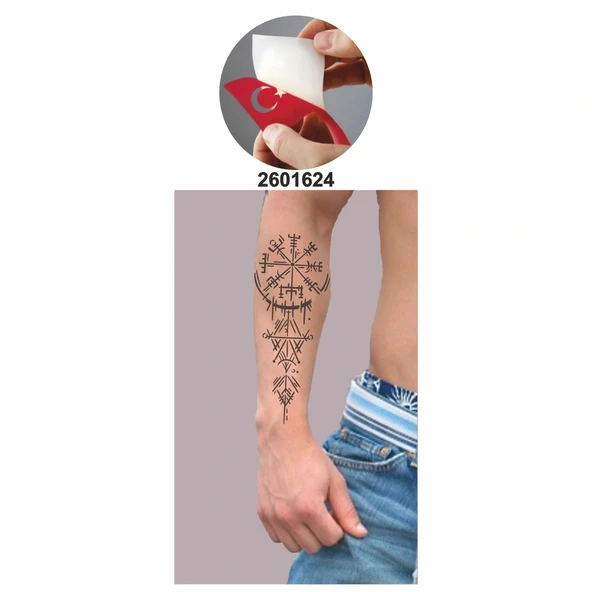 Savaşçı Viking Pusulası    Stencil Tattoo Geçici Dövme Şablonları Kına Kalıpları - 2