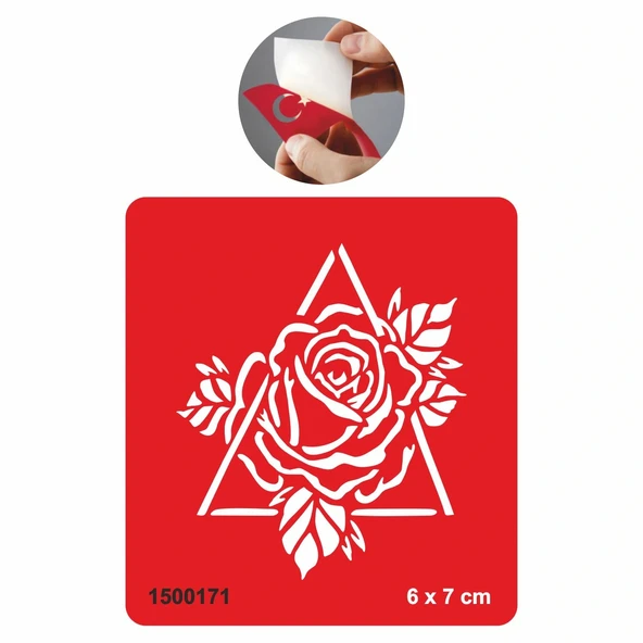 Doğada Valknut Gül Tattoo Geçici Dövme Şablonları Kına Kalıpları ürün görseli 1