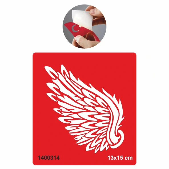 Dev Boy 2 Adet Kanat Sağ ve Sol Omuz Geçici Dövme Şablonu - Resim 2