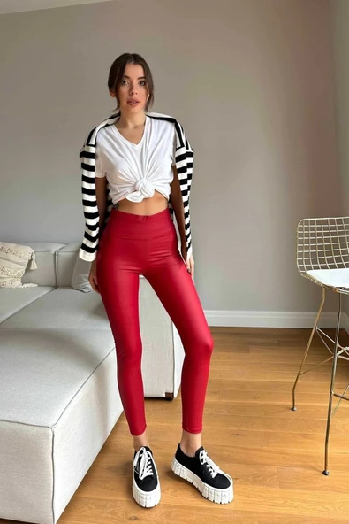 Kadın Yüksek Bel Içi şardonlu Fırsat ürün Toparlayıcı Tayt - 8